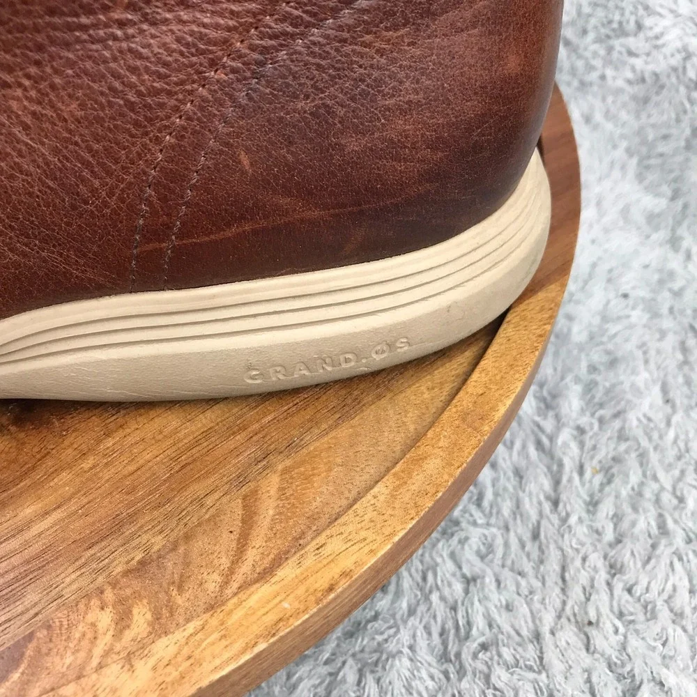 Cole Haan Original GrandChukka Boots Mens 9.5M Brown Patina Leather Shoes C25564